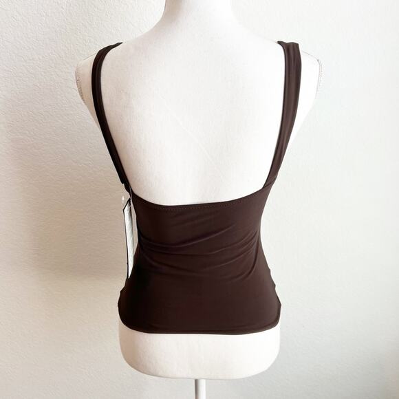 Gottex Brown V-Neck Women Swimsuit Tankini US Size 8 Brand New - Picture 3 of 4